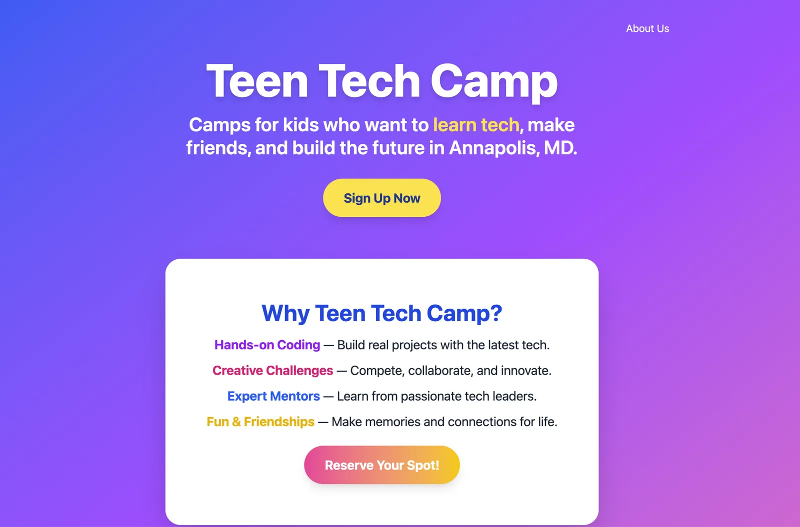 Teen Tech Camp