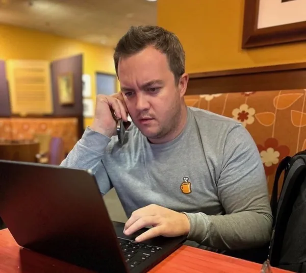 Matt Gardner on a client call